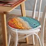 Etnik Desen Tasarımlı Dijital Baskılı Modern Yuvarlak Fermuarlı Sandalye Minderi Realhomes