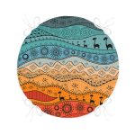 Etnik Desen Tasarımlı Dijital Baskılı Modern Yuvarlak Fermuarlı Sandalye Minderi Realhomes