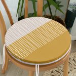 - RealHomes Yuvarlak Fermuarlı Minder - Realhomes  Çizgili Retro Tasarımlı Dijital Baskılı Yuvarlak Fermuarlı Sandalye Minderi Realhomes