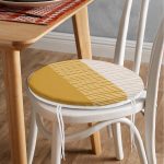 - RealHomes Yuvarlak Fermuarlı Minder - Realhomes  Çizgili Retro Tasarımlı Dijital Baskılı Yuvarlak Fermuarlı Sandalye Minderi Realhomes