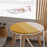 - RealHomes Yuvarlak Fermuarlı Minder - Realhomes  Çizgili Retro Tasarımlı Dijital Baskılı Yuvarlak Fermuarlı Sandalye Minderi Realhomes