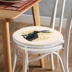 - RealHomes Yuvarlak Fermuarlı Minder - Realhomes Tavşan Silüetli Özel Tasarım Dijital Baskılı Modern Yuvarlak Fermuarlı Sandalye Minderi Realhomes