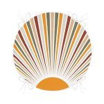 - RealHomes Yuvarlak Fermuarlı Minder - Realhomes  Güneş ve Renkli Işınları Özel Tasarım Dijital Baskılı Yuvarlak Fermuarlı Sandalye Minderi Realhomes