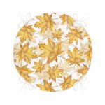 - RealHomes Yuvarlak Fermuarlı Minder - Realhomes  Gold Yaprak Motifli Dijital Baskılı Modern Yuvarlak Fermuarlı Sandalye Minderi Realhomes