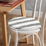 - RealHomes Yuvarlak Fermuarlı Minder - Realhomes İskandinav Desenli Etnik Tasarımlı Dijital Baskılı Yuvarlak Fermuarlı Sandalye Minderi Realhomes