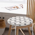 - RealHomes Yuvarlak Fermuarlı Minder - Realhomes  İskandinav Desenli Etnik Tasarımlı Dijital Baskılı Yuvarlak Fermuarlı Sandalye Minderi Realhomes