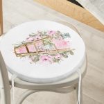- RealHomes Yuvarlak Fermuarlı Minder - Realhomes Çiçek Köşesi Özel Tasarım Dijital Baskılı Yuvarlak Fermuarlı Sandalye Minderi Realhomes