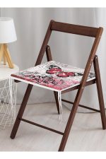 Suluboya Çizimli Kış Temalı Çam Ağaçları Dijital Baskılı Yuvarlak Fermuarlı Sandalye Minderi Realhomes