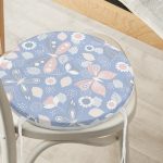 - RealHomes Yuvarlak Fermuarlı Minder - Realhomes Renkli Kelebek Motifli Dijital Baskılı Yuvarlak Fermuarlı Sandalye Minderi Realhomes