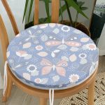 - RealHomes Yuvarlak Fermuarlı Minder - Realhomes Renkli Kelebek Motifli Dijital Baskılı Yuvarlak Fermuarlı Sandalye Minderi Realhomes