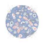 - RealHomes Yuvarlak Fermuarlı Minder - Realhomes Renkli Kelebek Motifli Dijital Baskılı Yuvarlak Fermuarlı Sandalye Minderi Realhomes