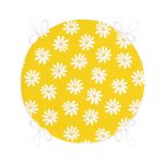 Sarı Zemin Papatya Desenli Dijital Baskılı Yuvarlak Fermuarlı Sandalye Minderi Realhomes