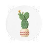 - RealHomes Yuvarlak Fermuarlı Minder - Realhomes  Kaktüs Özel Tasarımlı Dijital Baskılı Modern Yuvarlak Fermuarlı Sandalye Minderi Realhomes