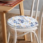 - RealHomes Yuvarlak Fermuarlı Minder - Realhomes Çiçekli Özel Tasarım Dijital Baskılı Yuvarlak Fermuarlı Sandalye Minderi Realhomes