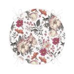 - RealHomes Yuvarlak Fermuarlı Minder - Realhomes  Papatya & Gül Tasarımlı Dijital Baskılı Yuvarlak Fermuarlı Sandalye Minderi Realhomes