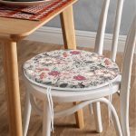 - RealHomes Yuvarlak Fermuarlı Minder - Realhomes  Papatya & Gül Tasarımlı Dijital Baskılı Modern Yuvarlak Fermuarlı Sandalye Minderi Realhomes