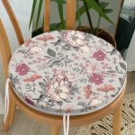 - RealHomes Yuvarlak Fermuarlı Minder - Realhomes  Papatya & Gül Tasarımlı Dijital Baskılı Modern Yuvarlak Fermuarlı Sandalye Minderi Realhomes