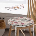 - RealHomes Yuvarlak Fermuarlı Minder - Realhomes  Papatya & Gül Tasarımlı Dijital Baskılı Modern Yuvarlak Fermuarlı Sandalye Minderi Realhomes