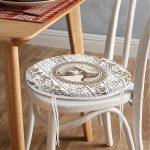 - RealHomes Yuvarlak Fermuarlı Minder - Realhomes Karakalem Çiçek & Yazı & Portre Desenli Dijital Baskılı Modern Yuvarlak Fermuarlı Sandalye Minderi Realhomes