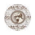 - RealHomes Yuvarlak Fermuarlı Minder - Realhomes Karakalem Çiçek & Yazı & Portre Desenli Dijital Baskılı Modern Yuvarlak Fermuarlı Sandalye Minderi Realhomes