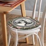 - RealHomes Yuvarlak Fermuarlı Minder - Realhomes Renkli Gül & Portre Motifli Dijital Baskılı Yuvarlak Fermuarlı Sandalye Minderi Realhomes