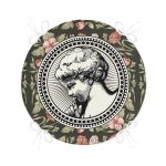 - RealHomes Yuvarlak Fermuarlı Minder - Realhomes Renkli Gül & Portre Motifli Dijital Baskılı Yuvarlak Fermuarlı Sandalye Minderi Realhomes