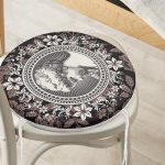 - RealHomes Yuvarlak Fermuarlı Minder - Realhomes Gül & Portre Motifli Dijital Baskılı Yuvarlak Fermuarlı Sandalye Minderi Realhomes