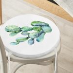 - RealHomes Yuvarlak Fermuarlı Minder - Realhomes  Kaktüs Özel Tasarımlı Dijital Baskılı Modern Yuvarlak Fermuarlı Sandalye Minderi Realhomes