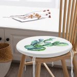 - RealHomes Yuvarlak Fermuarlı Minder - Realhomes  Kaktüs Özel Tasarımlı Dijital Baskılı Modern Yuvarlak Fermuarlı Sandalye Minderi Realhomes