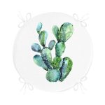 - RealHomes Yuvarlak Fermuarlı Minder - Realhomes  Kaktüs Özel Tasarımlı Dijital Baskılı Modern Yuvarlak Fermuarlı Sandalye Minderi Realhomes