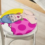 - RealHomes Yuvarlak Fermuarlı Minder - Realhomes Pop Art Dijital Baskılı Yuvarlak Fermuarlı Sandalye Minderi Realhomes