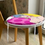 - RealHomes Yuvarlak Fermuarlı Minder - Realhomes Pop Art Dijital Baskılı Yuvarlak Fermuarlı Sandalye Minderi Realhomes