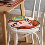- RealHomes Yuvarlak Fermuarlı Minder - Realhomes  Pop Art Resimli Dijital Baskılı Yuvarlak Fermuarlı Sandalye Minderi Realhomes