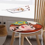 - RealHomes Yuvarlak Fermuarlı Minder - Realhomes  Pop Art Resimli Dijital Baskılı Yuvarlak Fermuarlı Sandalye Minderi Realhomes