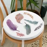 - RealHomes Yuvarlak Fermuarlı Minder - Realhomes  Kuş Tüyü Resimli Dijital Baskılı Yuvarlak Fermuarlı Sandalye Minderi Realhomes