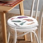 - RealHomes Yuvarlak Fermuarlı Minder - Realhomes  Kuş Tüyü Resimli Dijital Baskılı Yuvarlak Fermuarlı Sandalye Minderi Realhomes