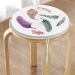 - RealHomes Yuvarlak Fermuarlı Minder - Realhomes  Kuş Tüyü Resimli Dijital Baskılı Yuvarlak Fermuarlı Sandalye Minderi Realhomes