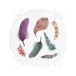 - RealHomes Yuvarlak Fermuarlı Minder - Realhomes  Kuş Tüyü Resimli Dijital Baskılı Yuvarlak Fermuarlı Sandalye Minderi Realhomes