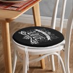 - RealHomes Yuvarlak Fermuarlı Minder - Realhomes  Siyah Love Dijital Baskılı Yuvarlak Fermuarlı Sandalye Minderi Realhomes