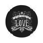 - RealHomes Yuvarlak Fermuarlı Minder - Realhomes  Siyah Love Dijital Baskılı Yuvarlak Fermuarlı Sandalye Minderi Realhomes