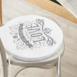 Love Yazılı Dijital Baskı Yuvarlak Fermuarlı Sandalye Minderi Realhomes