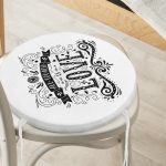 Love Dijital Baskılı Dijital Yuvarlak Fermuarlı Sandalye Minderi Realhomes