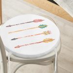 - RealHomes Yuvarlak Fermuarlı Minder - Realhomes  Renkli Oklar Dijital Baskılı Modern Yuvarlak Fermuarlı Sandalye Minderi Realhomes