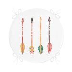 - RealHomes Yuvarlak Fermuarlı Minder - Realhomes  Renkli Oklar Dijital Baskılı Modern Yuvarlak Fermuarlı Sandalye Minderi Realhomes