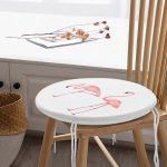 - RealHomes Yuvarlak Fermuarlı Minder - Realhomes Pembe Flamingo Desenli Dijital Baskılı Yuvarlak Fermuarlı Sandalye Minderi Realhomes