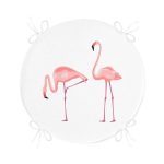 - RealHomes Yuvarlak Fermuarlı Minder - Realhomes Pembe Flamingo Desenli Dijital Baskılı Yuvarlak Fermuarlı Sandalye Minderi Realhomes