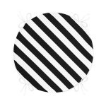 - RealHomes Yuvarlak Fermuarlı Minder - Realhomes  Siyah Beyaz Şeritli Dijital Baskılı Yuvarlak Fermuarlı Sandalye Minderi Realhomes