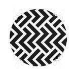 Siyah Beyaz Geometrik Desenli Yuvarlak Fermuarlı Sandalye Minderi Realhomes