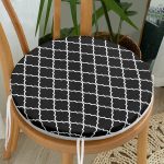 - RealHomes Yuvarlak Fermuarlı Minder - Realhomes  Siyah Zemin Ogea Desenli Dijital Baskılı Yuvarlak Fermuarlı Sandalye Minderi Realhomes