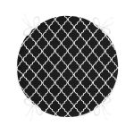 - RealHomes Yuvarlak Fermuarlı Minder - Realhomes  Siyah Zemin Ogea Desenli Dijital Baskılı Yuvarlak Fermuarlı Sandalye Minderi Realhomes